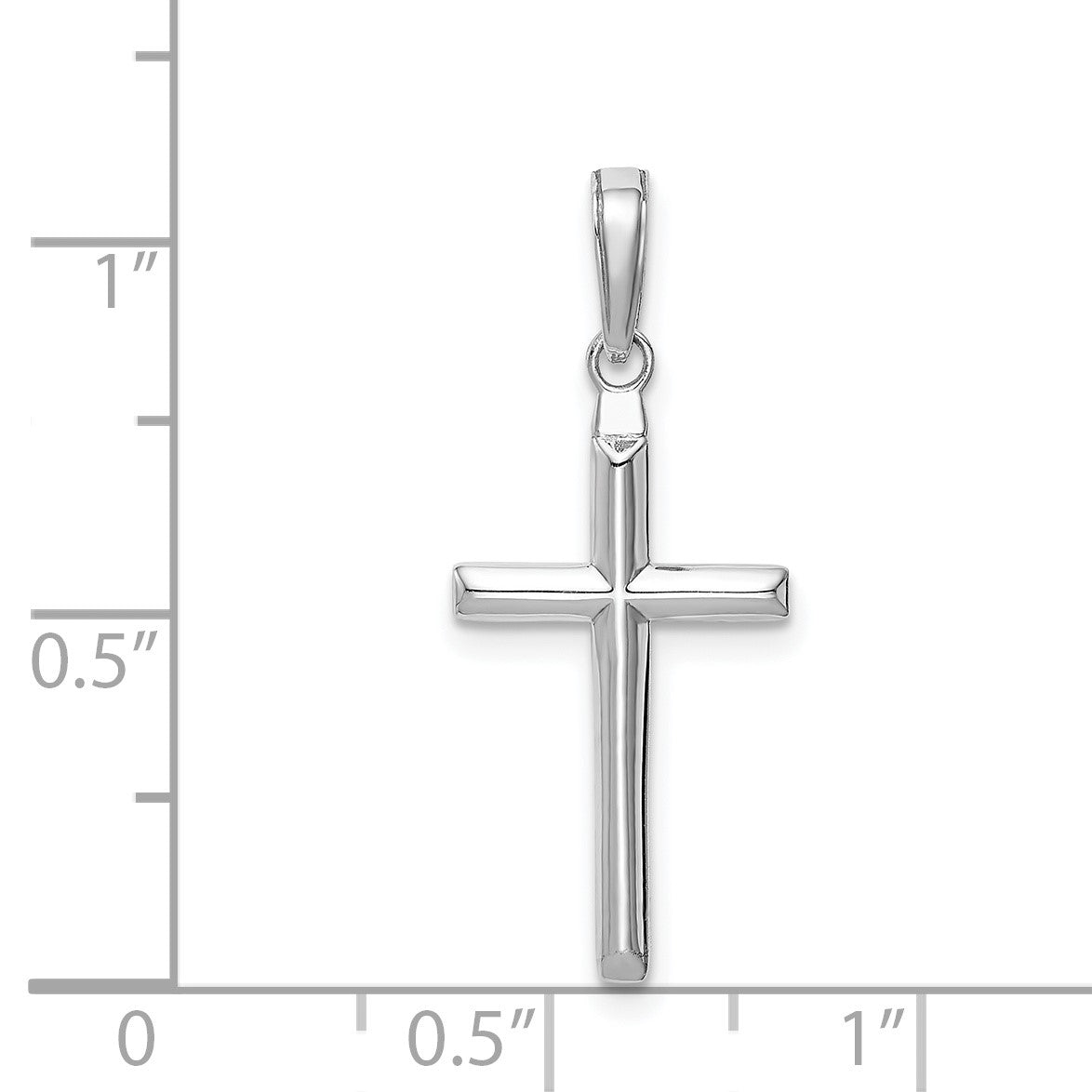 14k White Gold Reversible Same on Both Sides Latin Cross Pendant