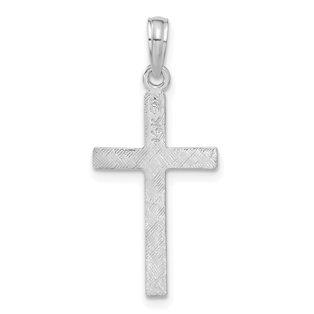 14K White Gold Latin Cross Pendant