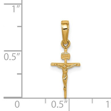 14k Small INRI Crucifix Pendant