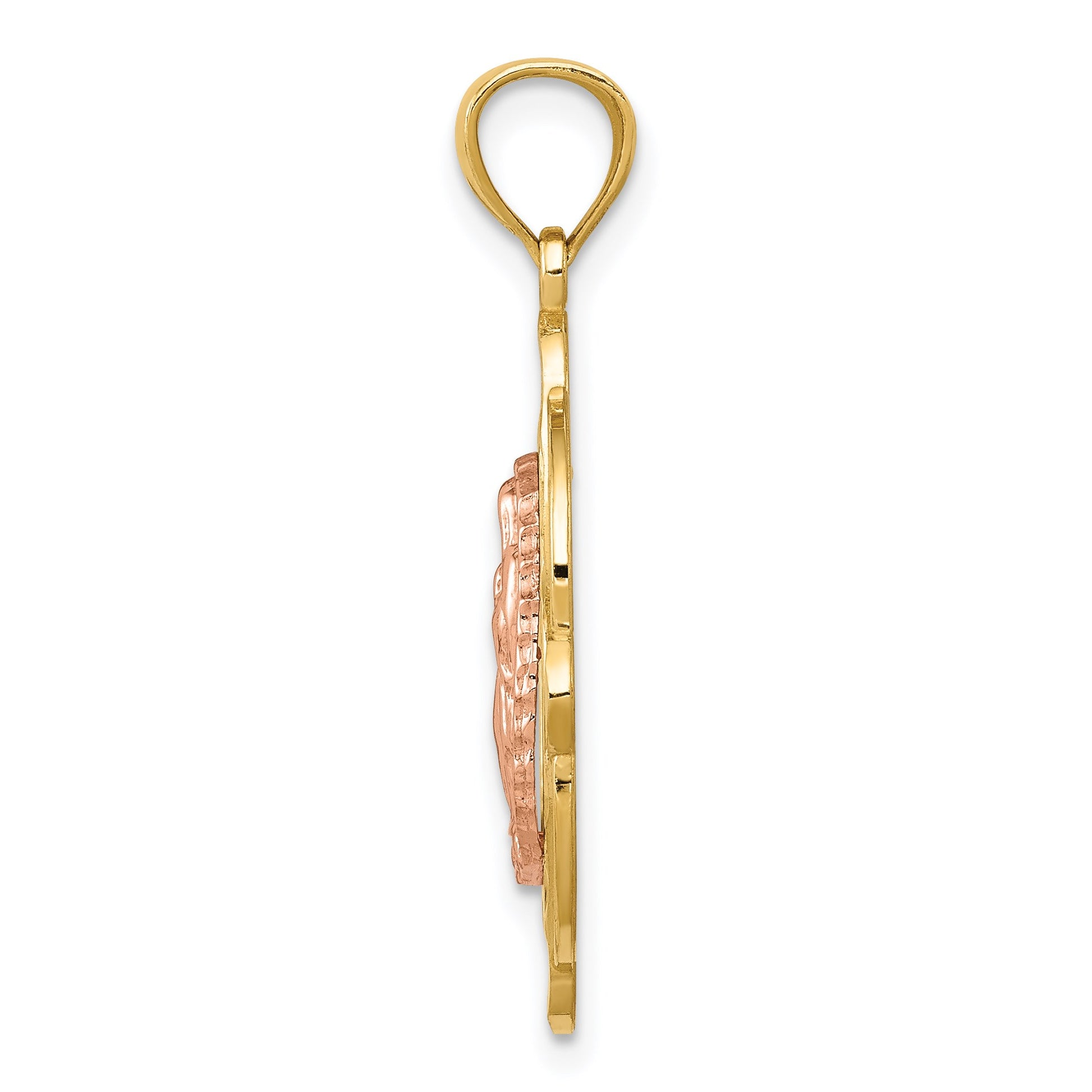 14k Two-tone Our Lady of Guadalupe Pendant