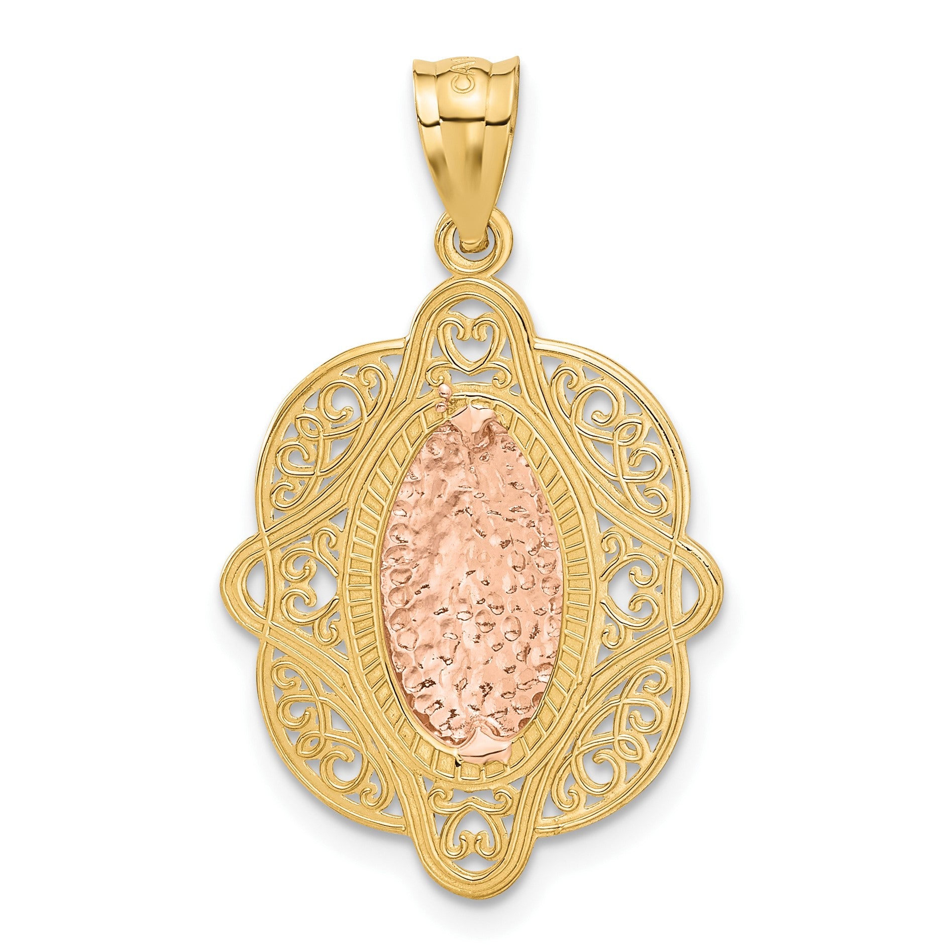 14k Two-tone Our Lady of Guadalupe Pendant