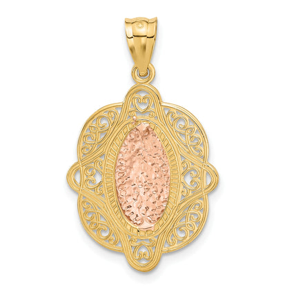 14k Two-tone Our Lady of Guadalupe Pendant