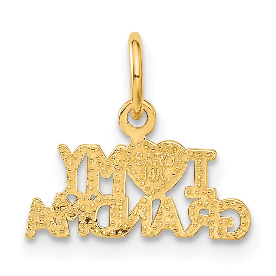 14k I HEART MY GRANDMA Charm
