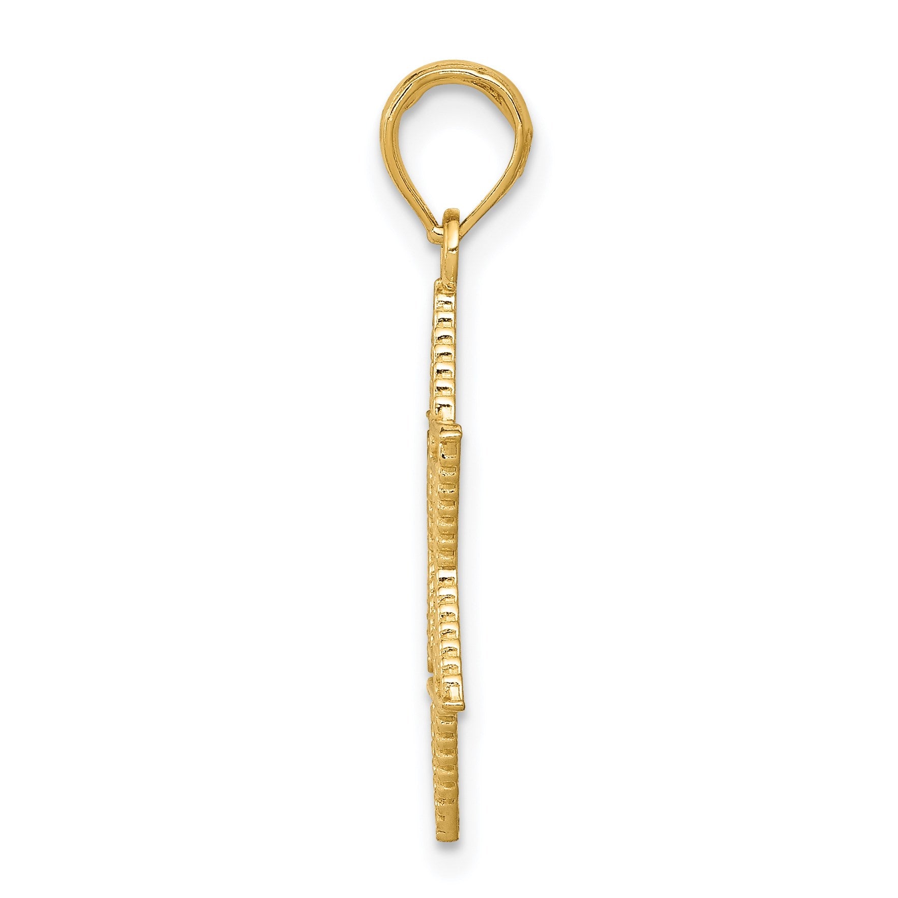14k Textured Star of David Pendant