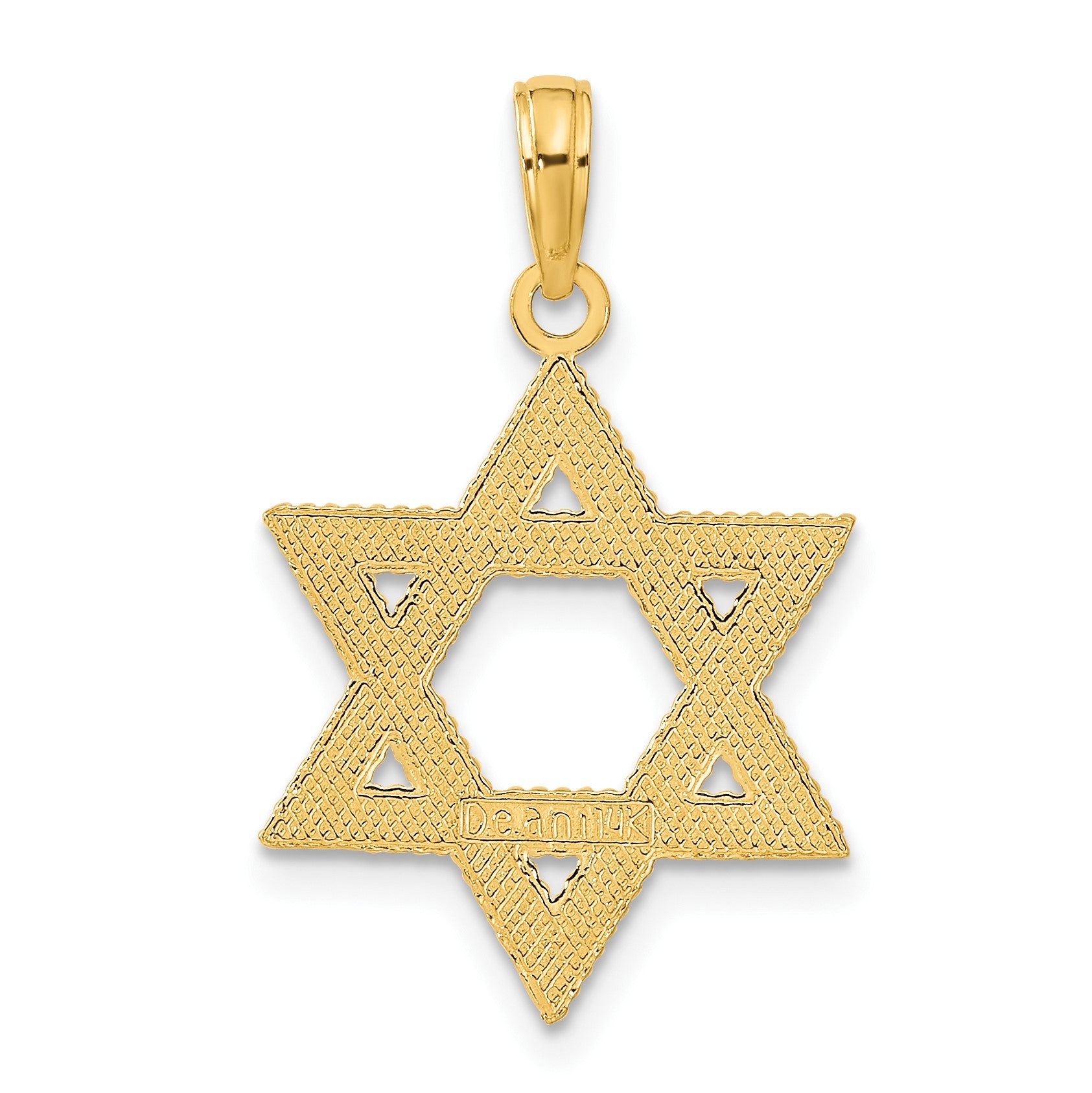 14k Textured Star of David Pendant