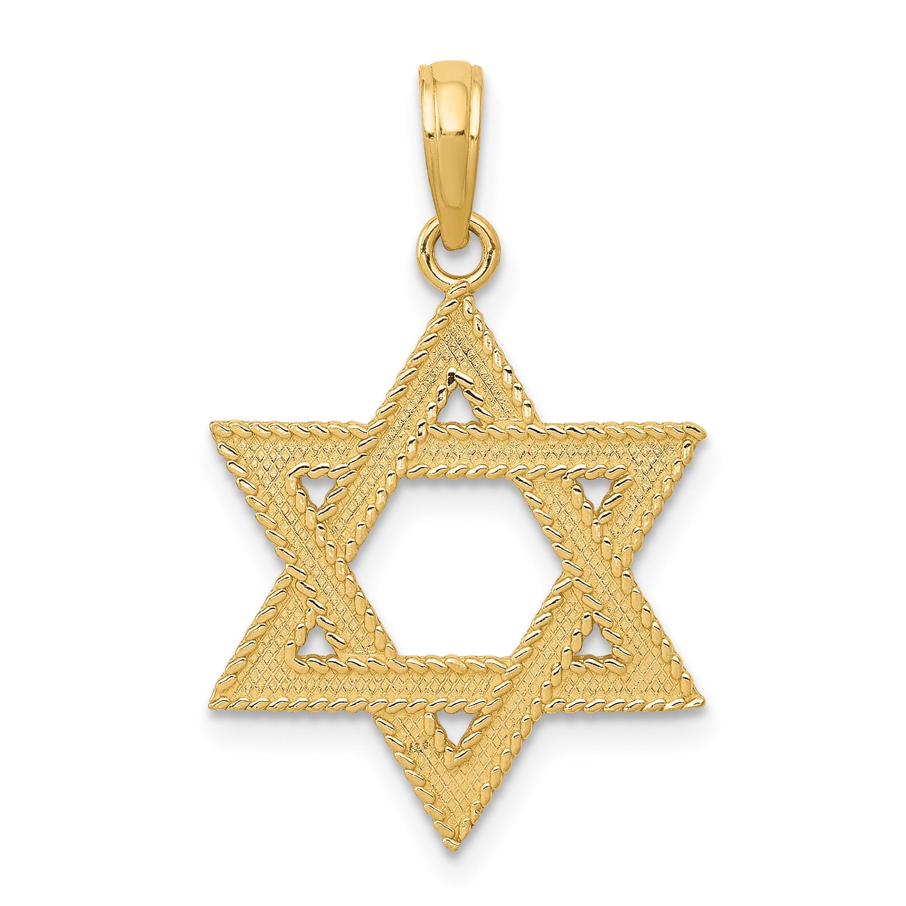 14k Textured Star of David Pendant