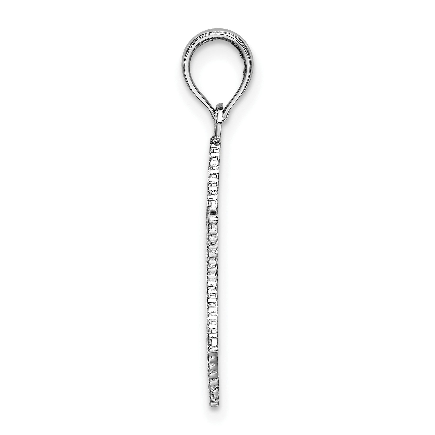 14K White Gold Textured Star Of David Charm