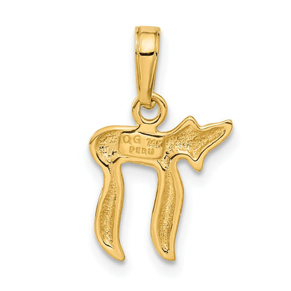 14K Polished Chai Pendant