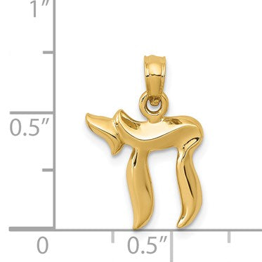 14K Polished Chai Pendant