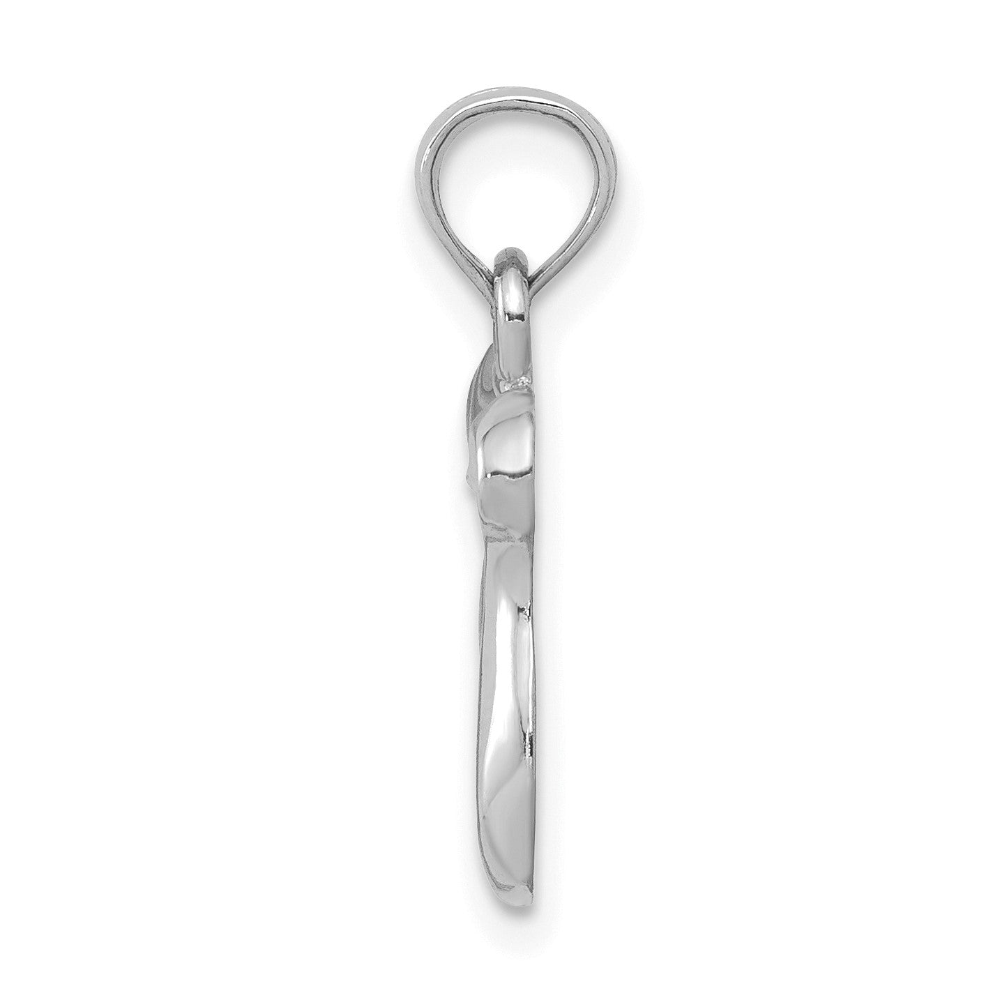 14k White Gold Polished Chai Pendant