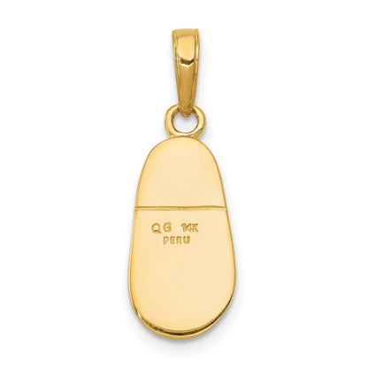 14k 3-D Baby Shoe with Bow Pendant