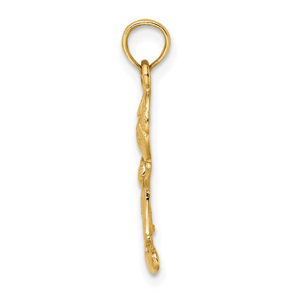 14k Playful Boy with Cut-Out Buttons Charm