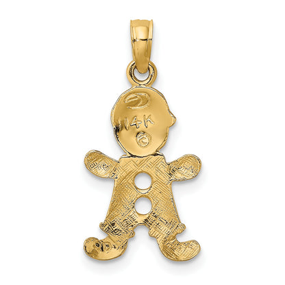 14k Playful Boy with Cut-Out Buttons Charm
