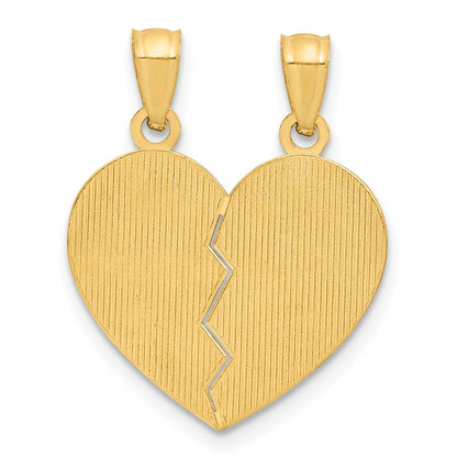 14k BEST FRIENDS Heart Break Apart Pendants