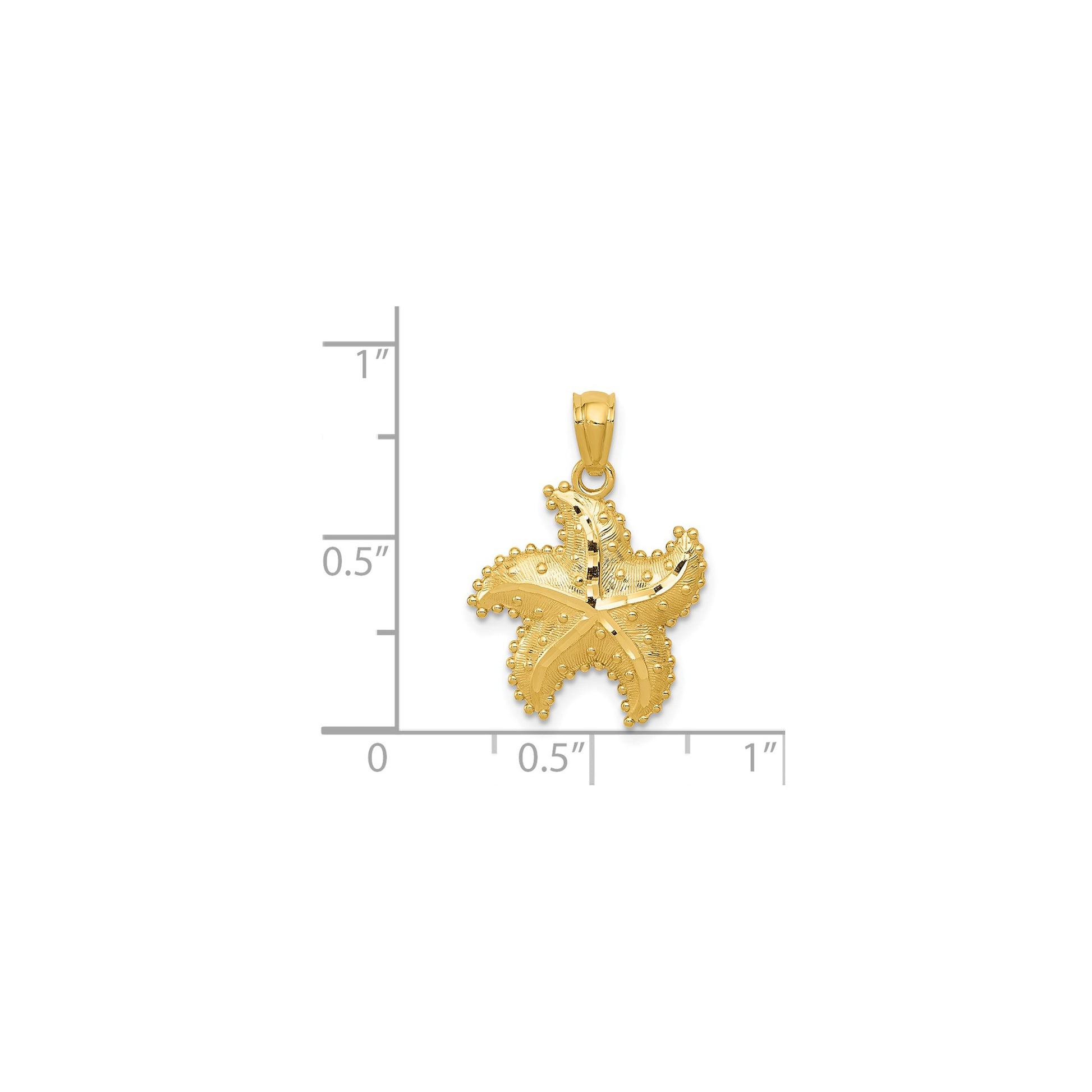 14K Diamond-Cut Starfish Pendant