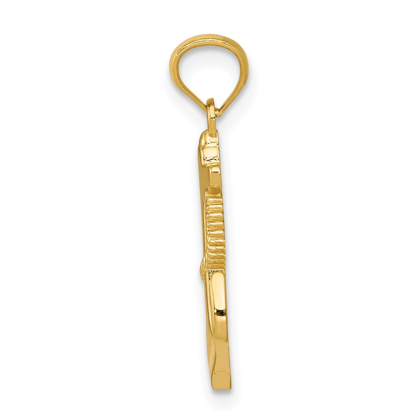 14k Polished Anchor with Rope Pendant
