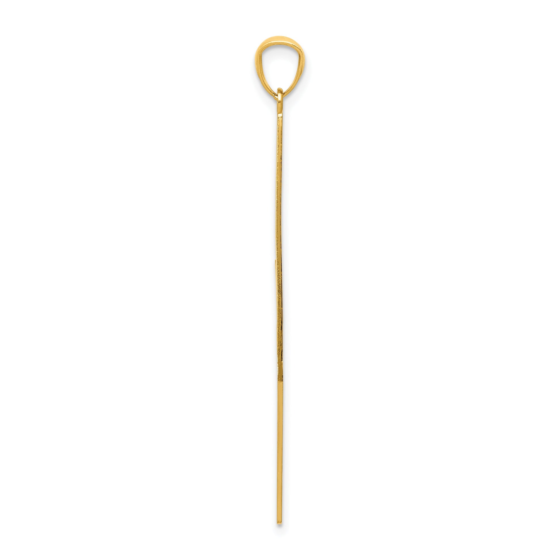 14k Polished Diamond-cut Lightning Bolt Pendant