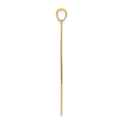 14k Polished Diamond-cut Lightning Bolt Pendant