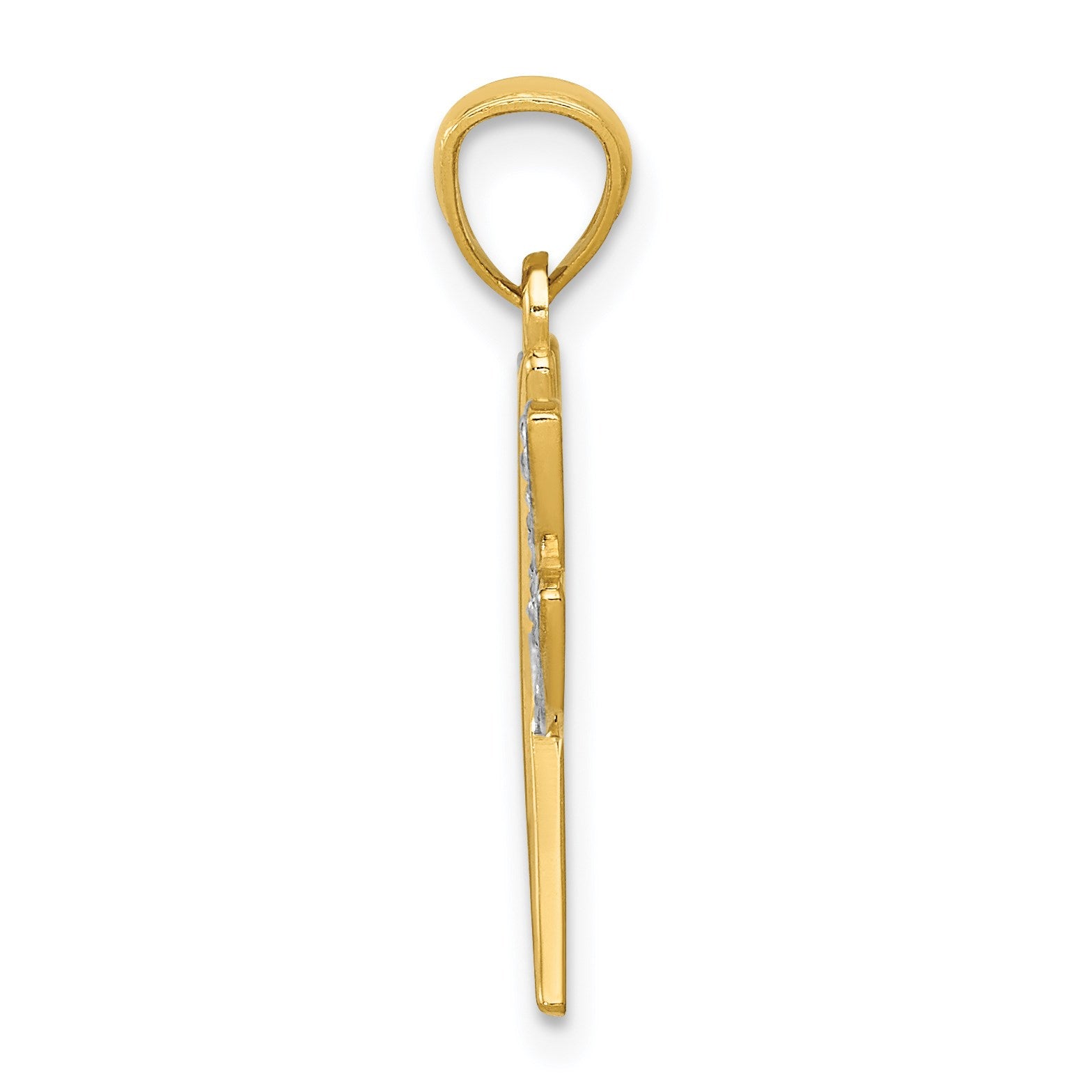 14k and White Rhodium Dragonfly Pendant