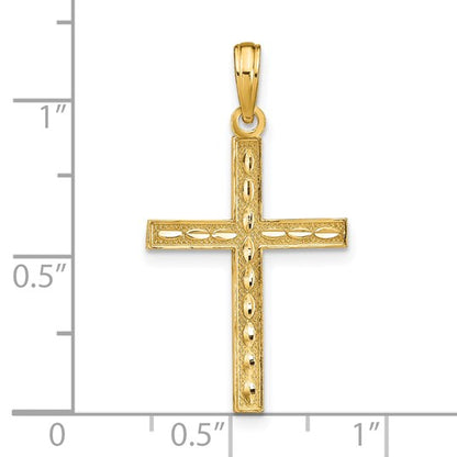 14K Reversible FAITH HOPE LOVE GREATEST LOVE Cross Pendant