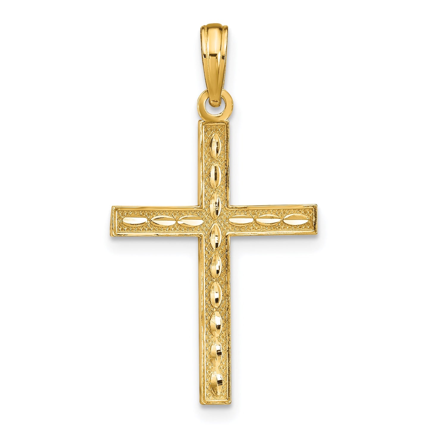 14K Reversible FAITH HOPE LOVE GREATEST LOVE Cross Pendant