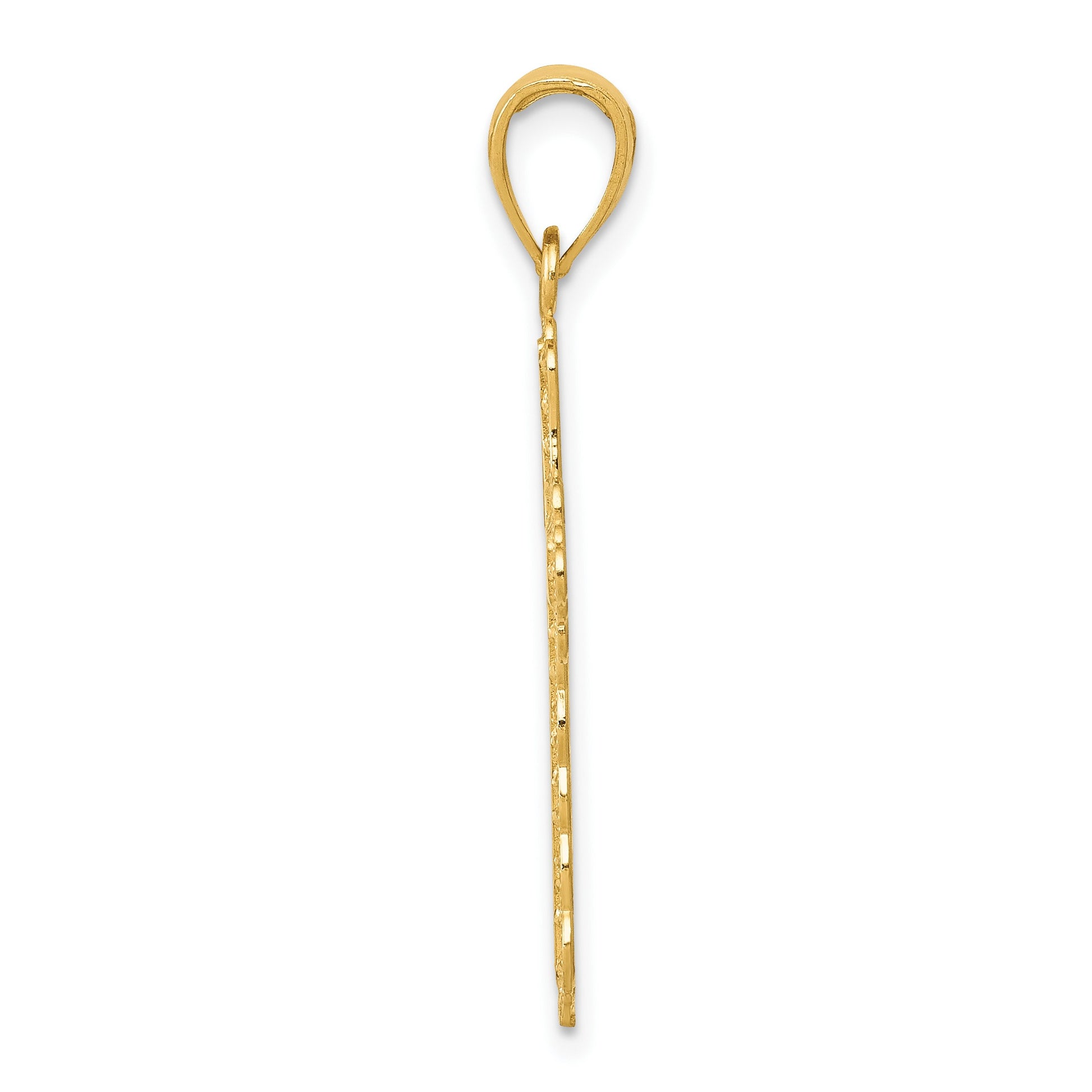 14K Lacey Trim Cross Pendant