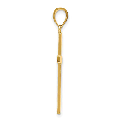 14K Solid Reversible Latin Cross Pendant