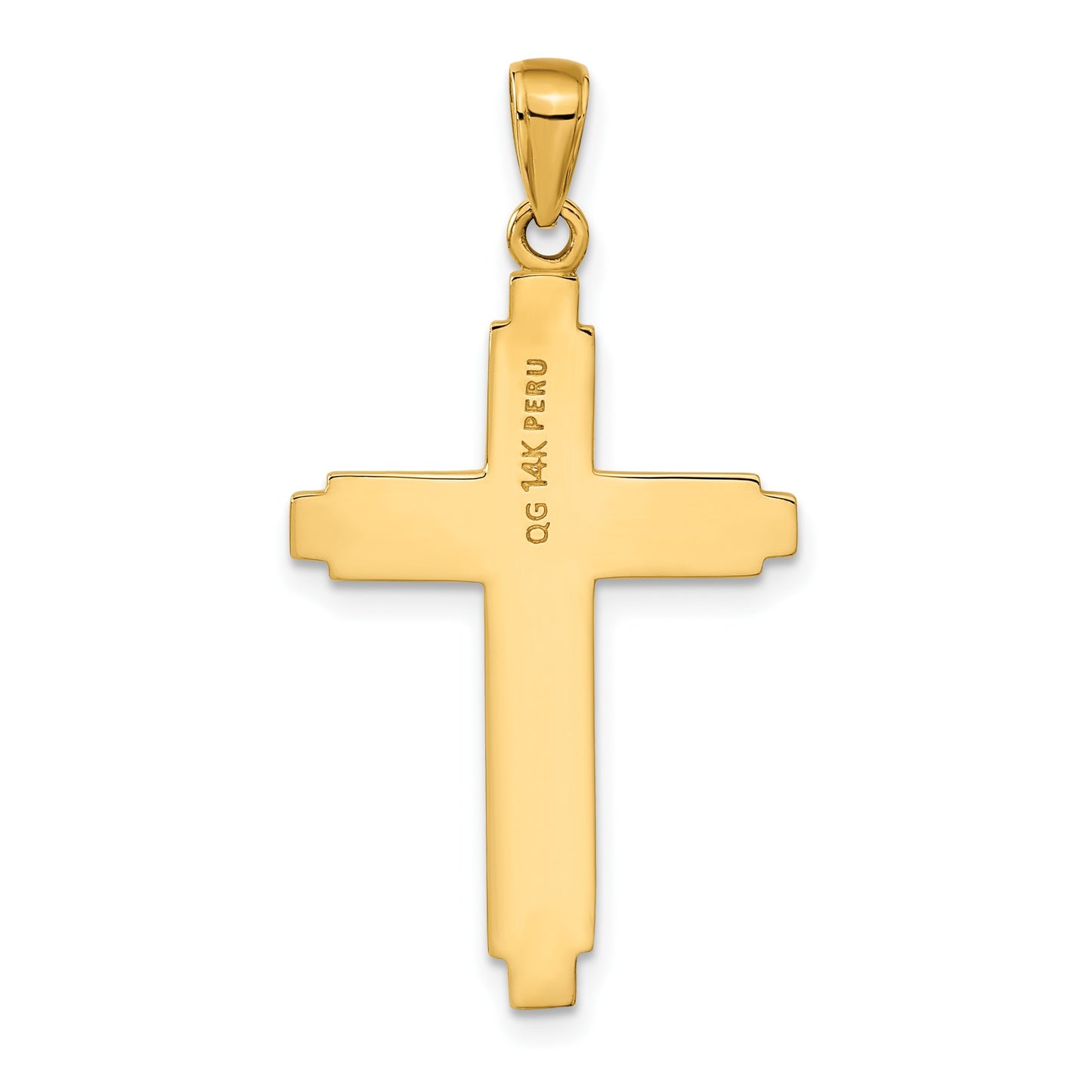 14K Solid Cross Pendant