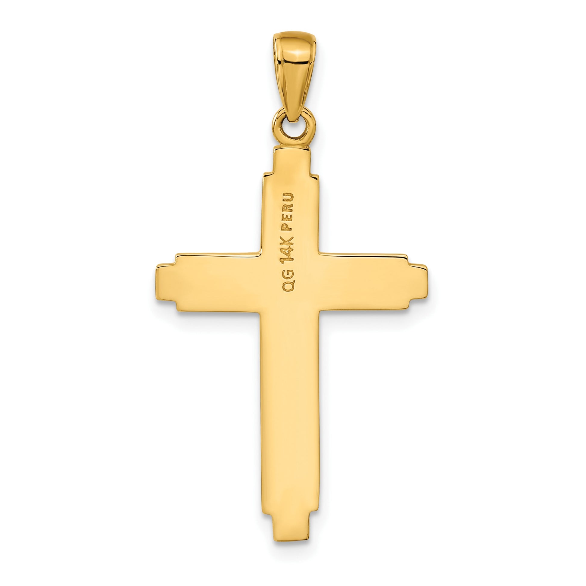14K Solid Cross Pendant