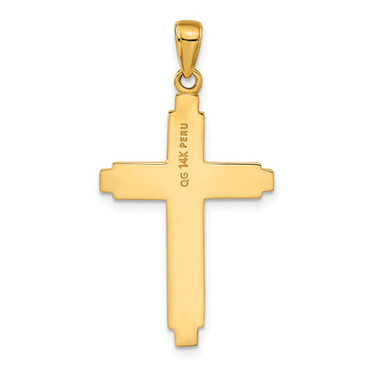 14K Solid Cross Pendant