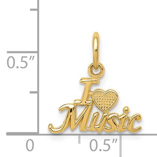 14K I HEART MUSIC Charm