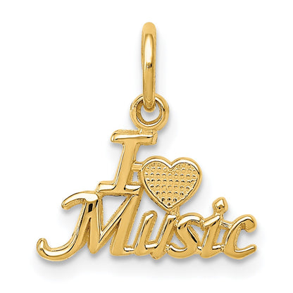 14K I HEART MUSIC Charm