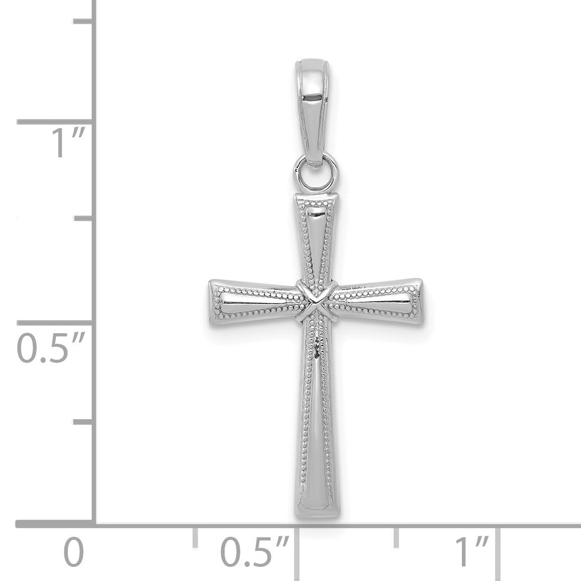14K White Gold Diamond-cut -X- Center Cross Pendant