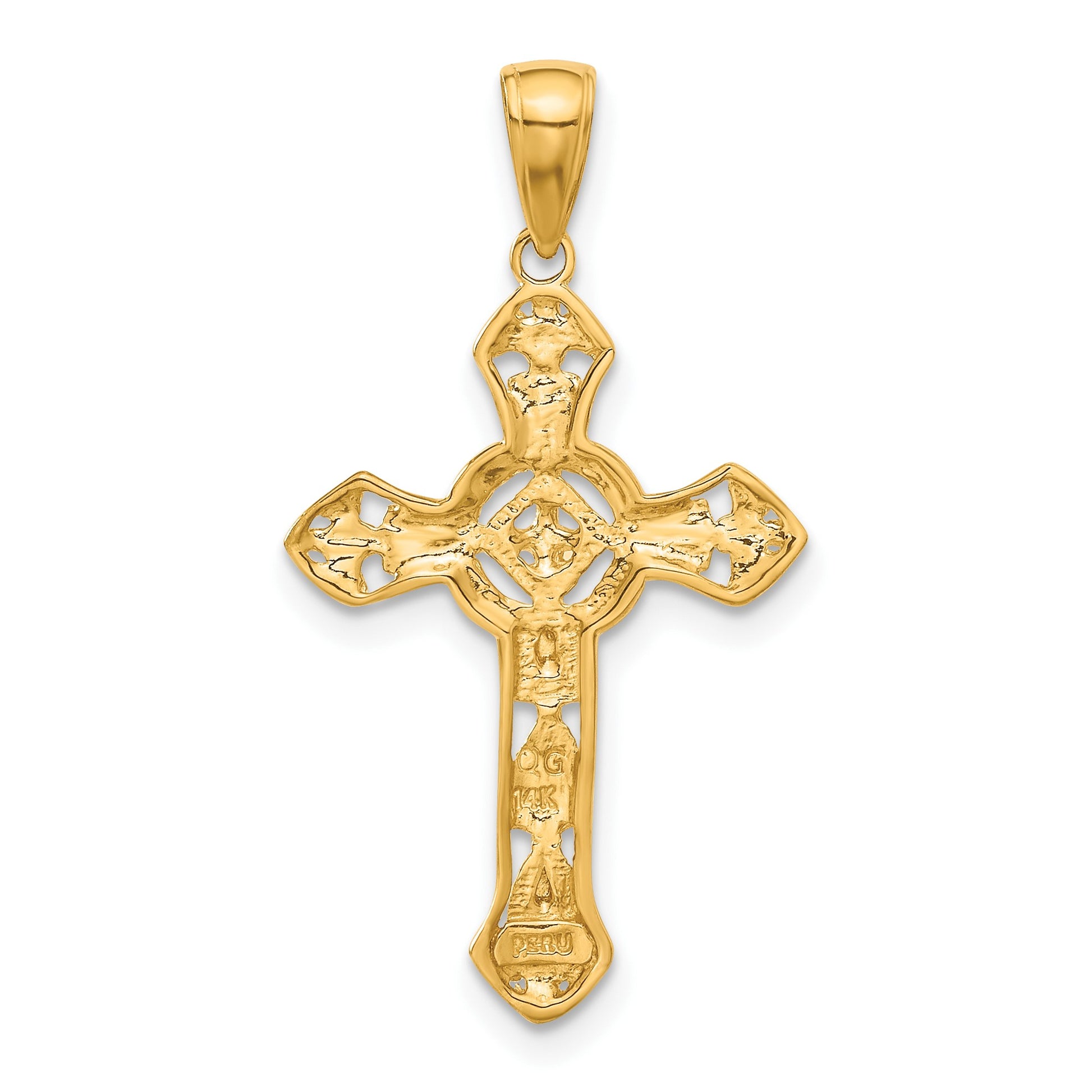 14K Fancy Iona Cross Pendant