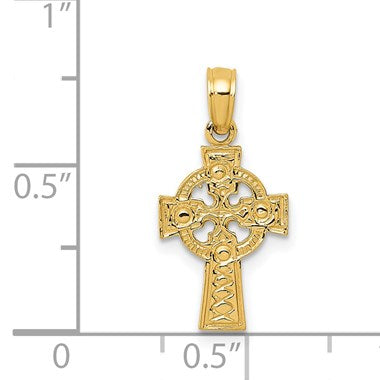 14K Celtic Cross with Eternity Circle Pendant