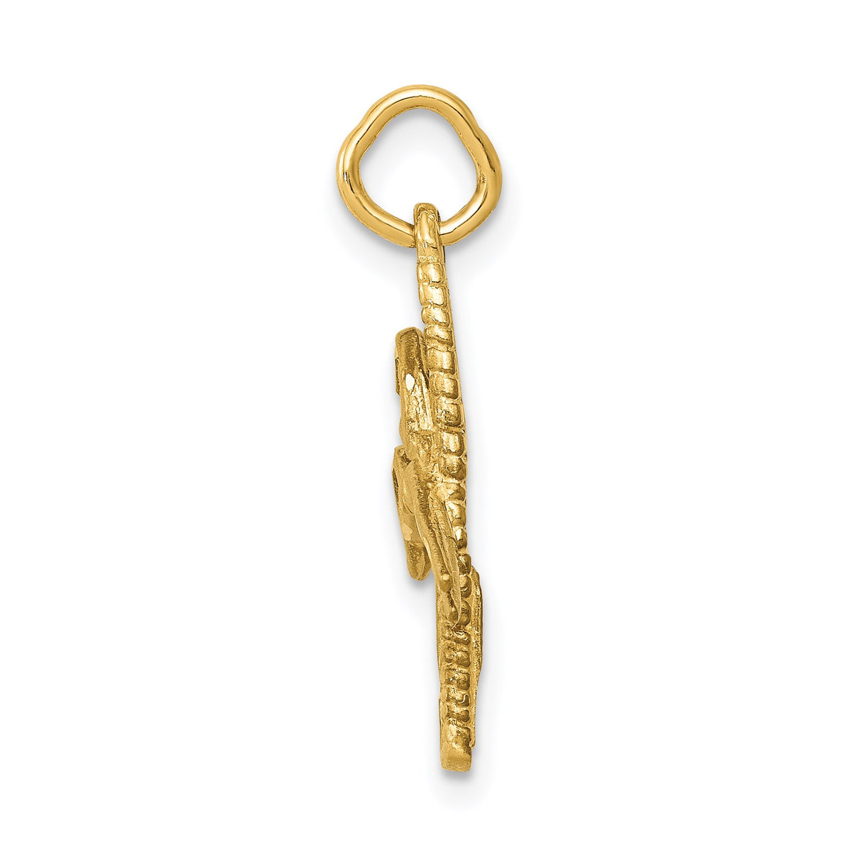 14k Satin Diamond-cut Comb and Scissors Charm