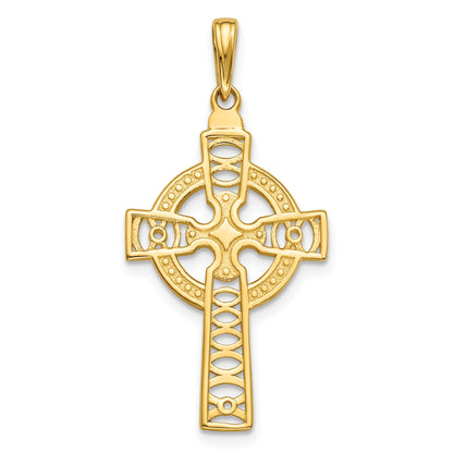 14K Celtic Cross with Eternity Circle Pendant