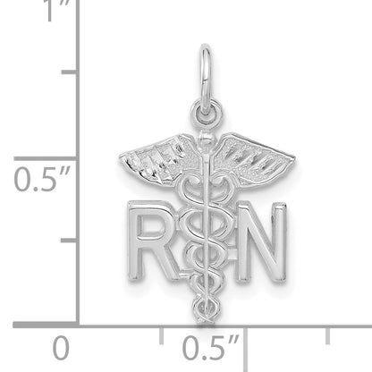 14k White Gold RN Registered Nurse Charm