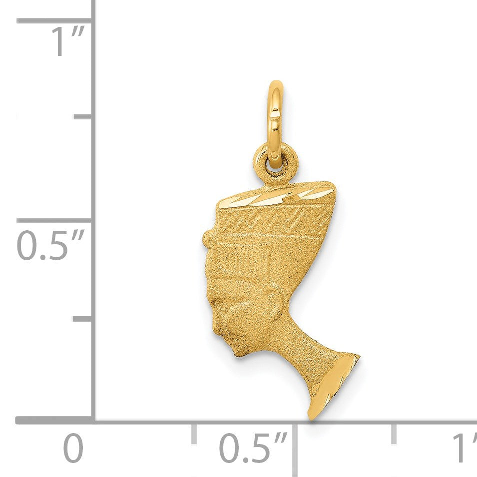 14K Satin Front / Polished Back Nefertiti Charm