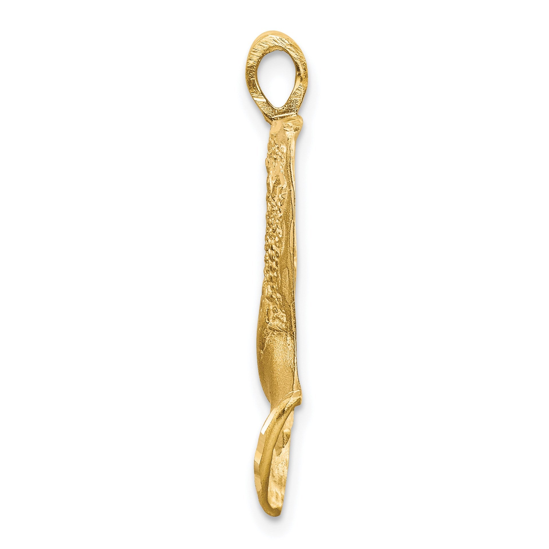 14k Satin Diamond-cut Nefertiti Charm