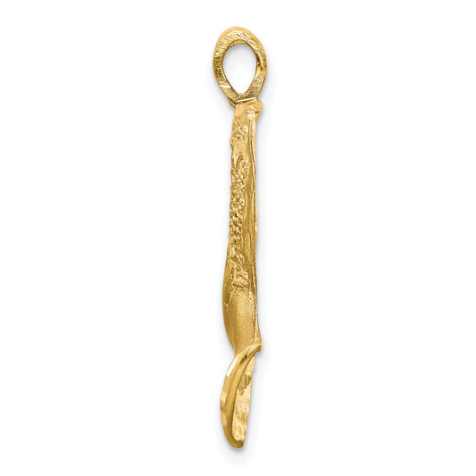 14k Satin Diamond-cut Nefertiti Charm
