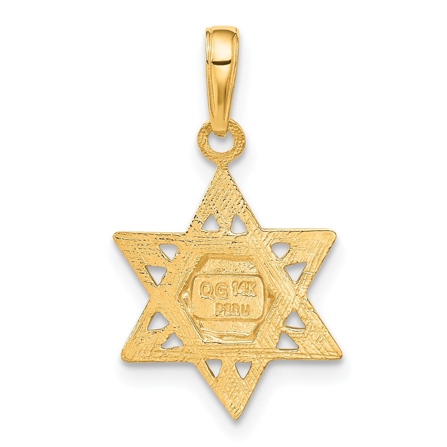 14K Star of David with Tablets in Center Pendant