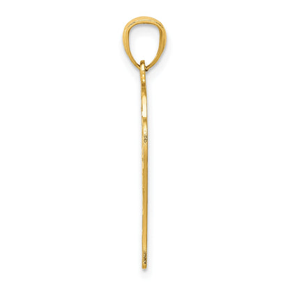 14k Diamond-cut Basketball in Hoop Pendant