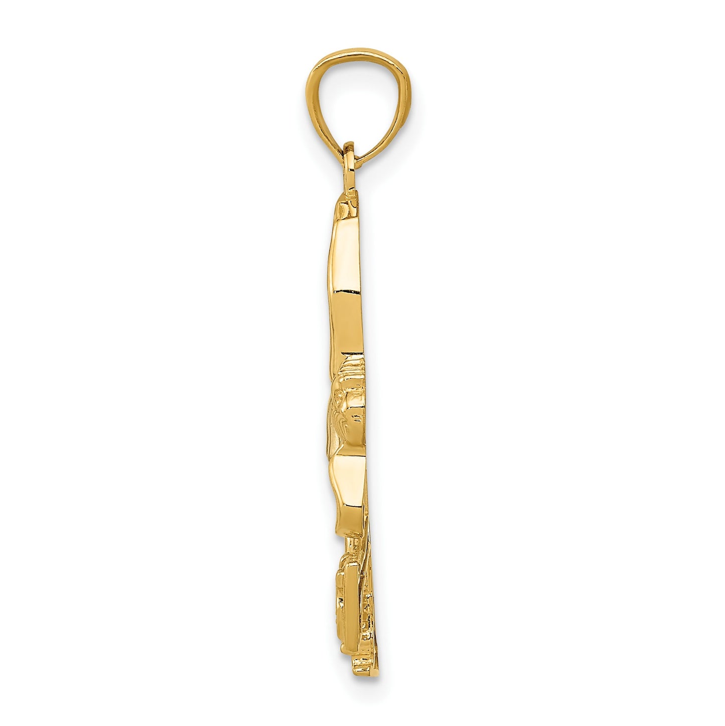 14K and White Rhodium Ice Skater Pendant