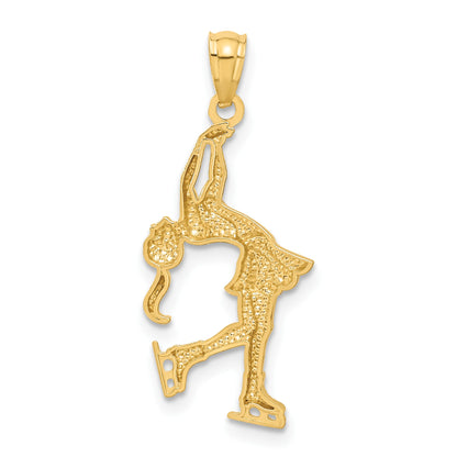 14K and White Rhodium Ice Skater Pendant