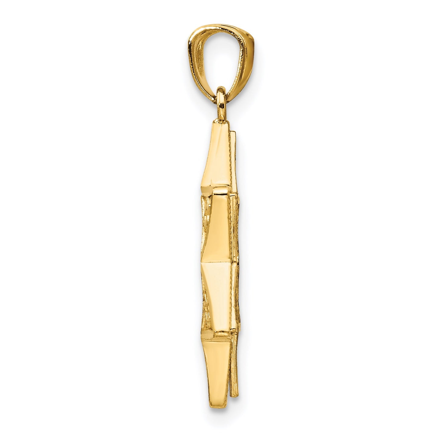 14k Two-tone Star of David and Torah Reversible Pendant