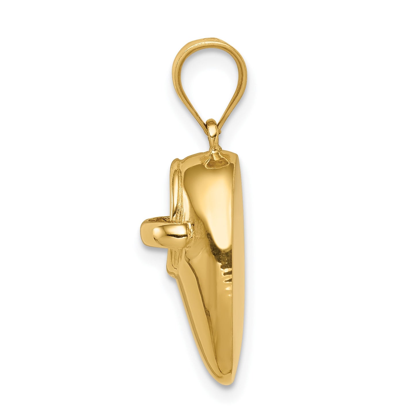 14K Polished 3-D Baby Shoe Pendant