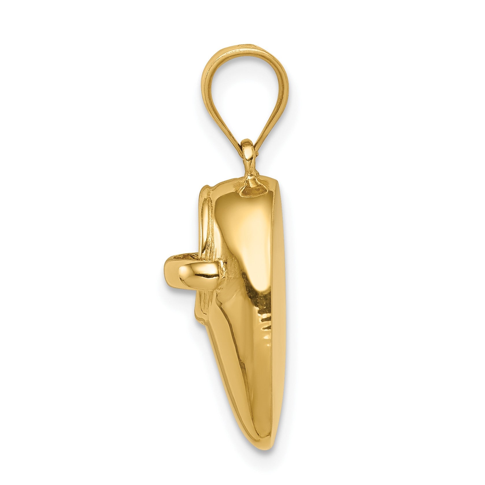 14K Polished 3-D Baby Shoe Pendant
