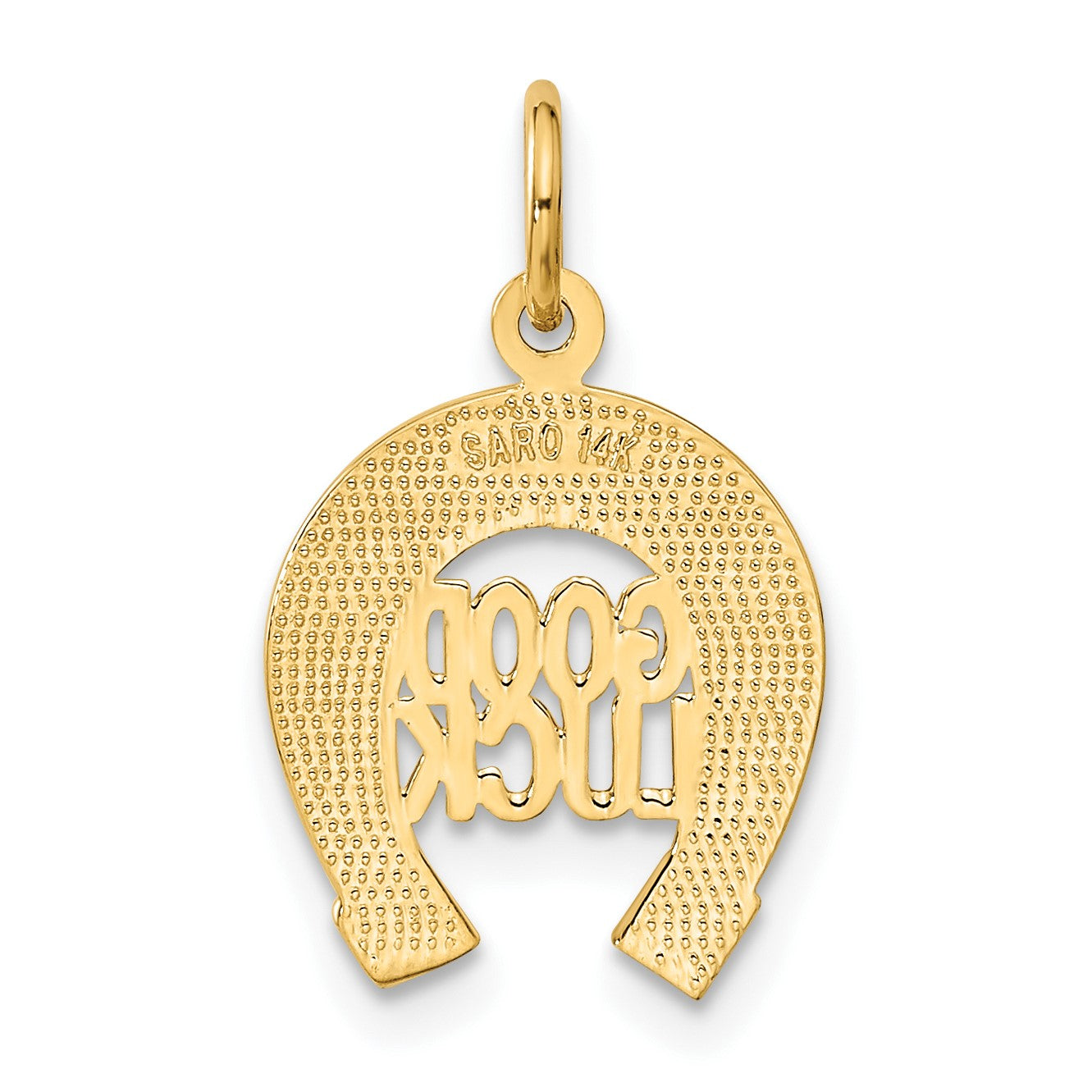14k GOOD LUCK Horseshoe Charm
