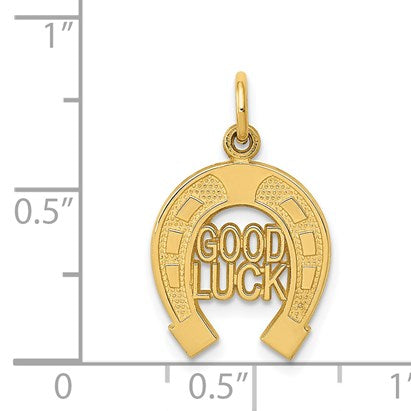 14k GOOD LUCK Horseshoe Charm